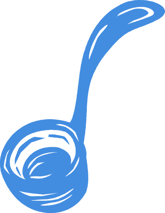 Vector Illustration Of Kitchen Kitchenware Soup Ladle - Clip Art (544x700), Png Download