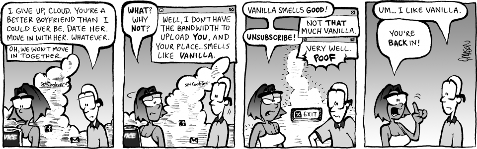 "moving In With The Cloud" - Dont Give Up Comic Strips (960x301), Png Download