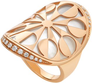Anillo Intarsio En Oro Rosa De 18 Qt Con Madreperla - Italian Jewellery (505x394), Png Download