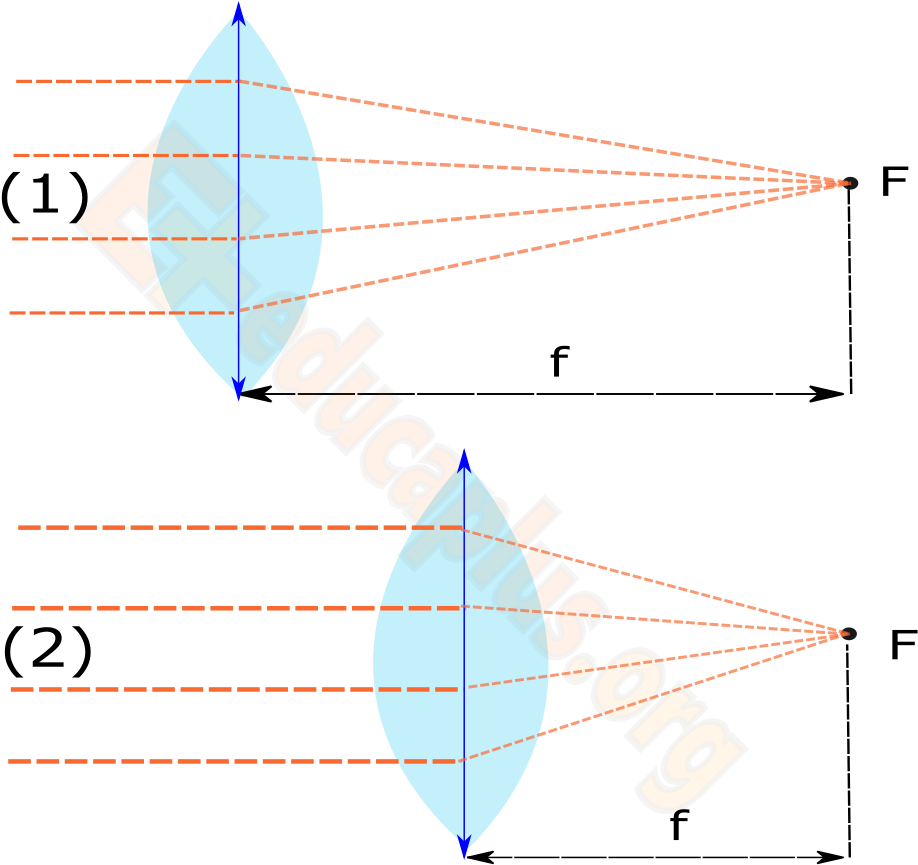 Observa Que La Lente Tiene Menor Distancia Focal Que - Lente Convergente Y Divergente (964x867), Png Download