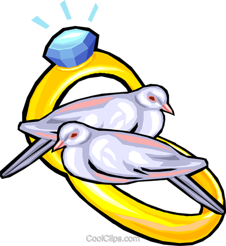 Los Anillos De Boda Y Palomas Libres De Derechos Ilustraciones - Wedding Rings Clip Art (441x480), Png Download