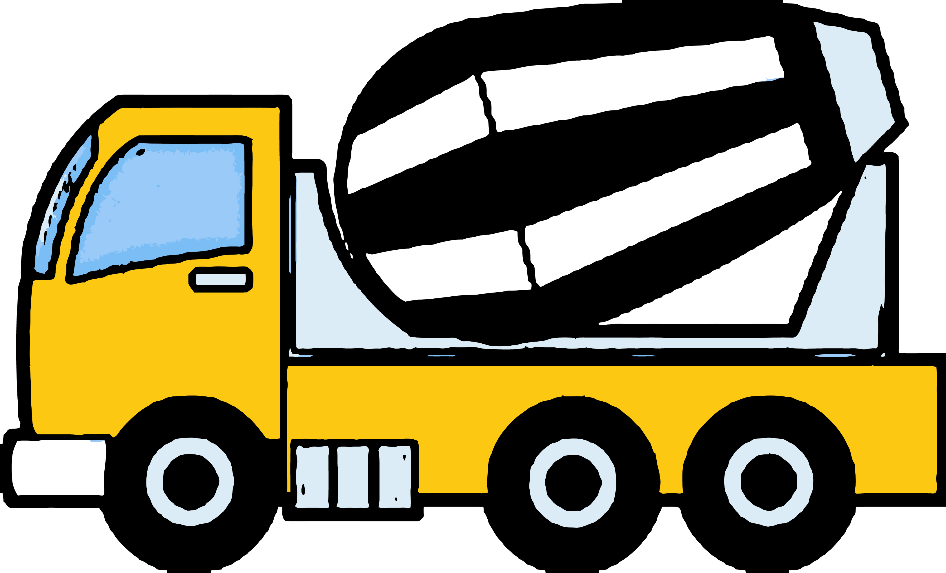 Cement Truck Construction Clipart Png - Construction (3263x1976), Png Download