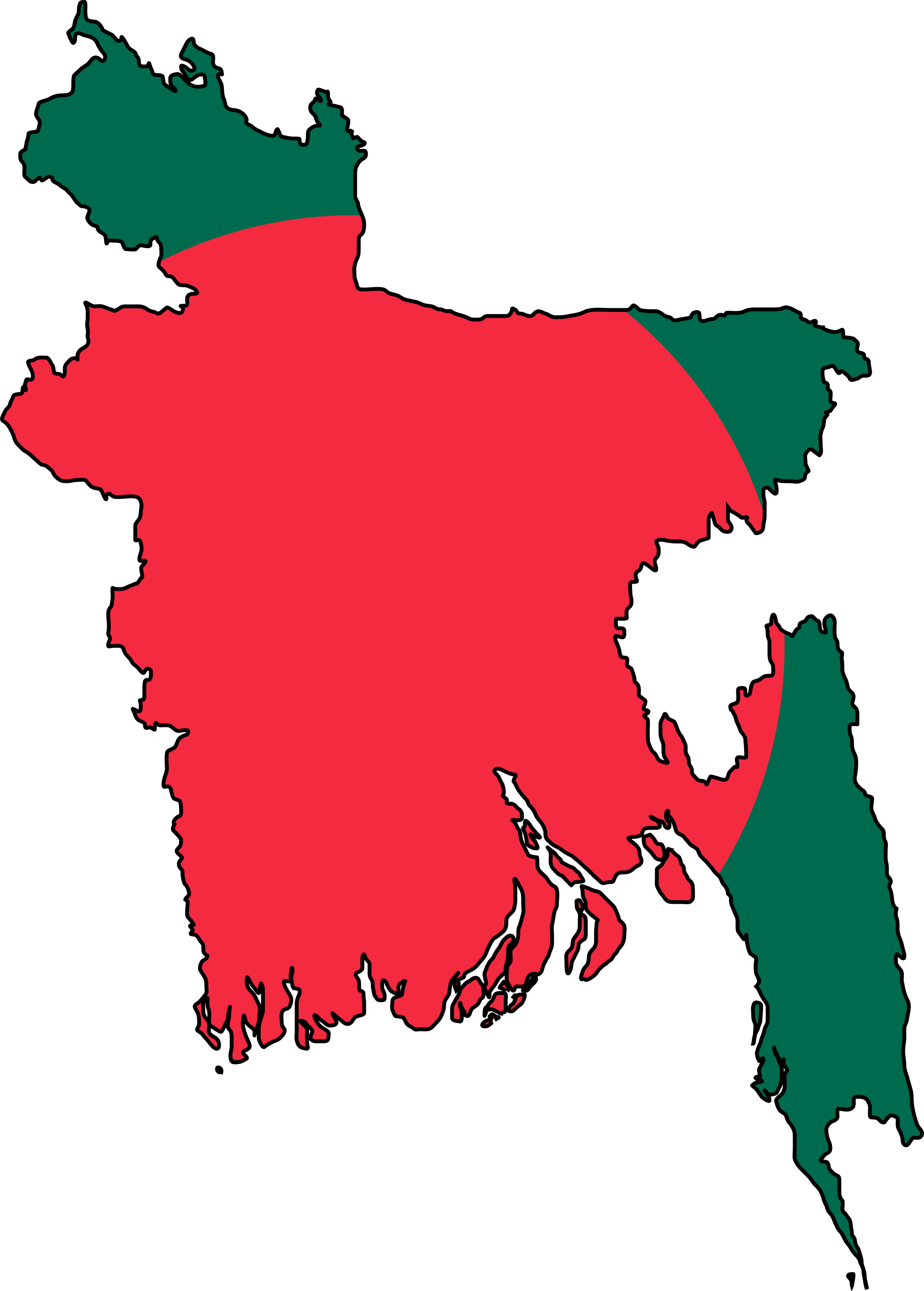 Bangladesh Flag Map - Bangladesh Flag (2048x2860), Png Download