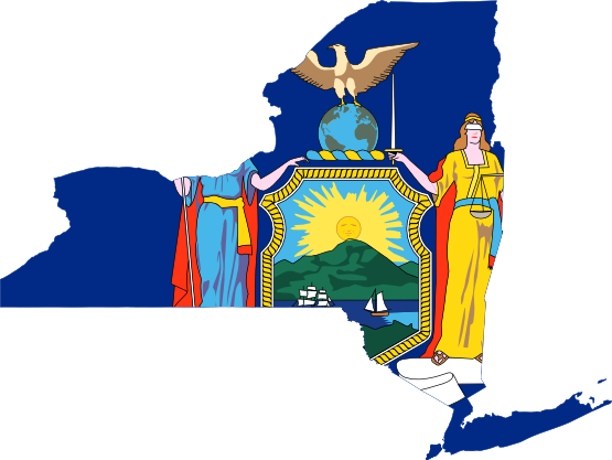 Clipart Info - New York Map State Flag (555x417), Png Download