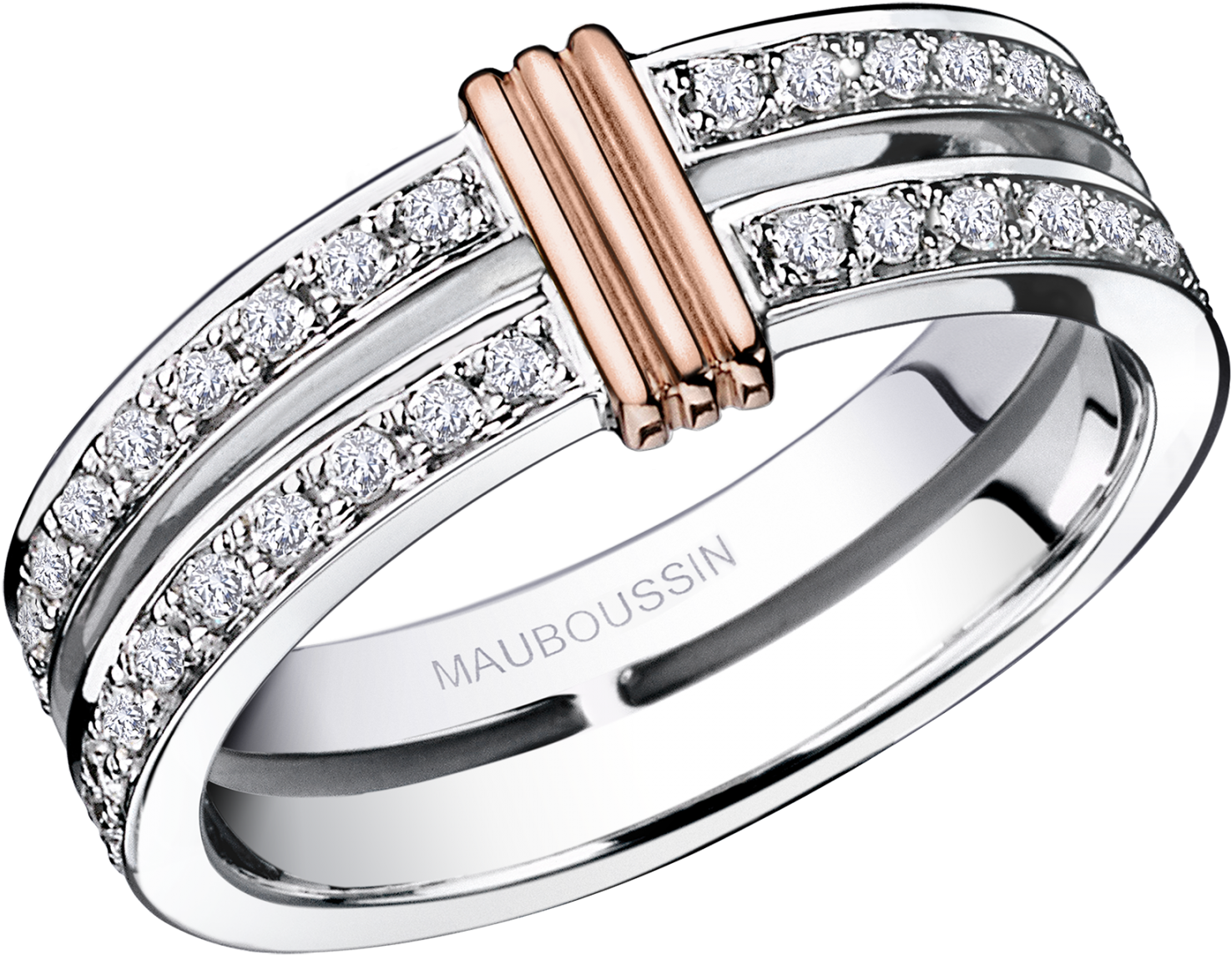 Wedding Band Subtile Eternité, White Gold, Link In - Alliance Mauboussin (1800x1800), Png Download