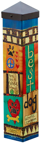 Painted Peace Dog Memorial Art Pole Urn - Magnet Works, Ltd. Dog Memorial 20 Inch Art Pole (500x500), Png Download