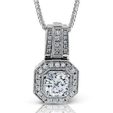 18k Rose Gold Diamond Pendant - Simon G - Passion Collection Diamond Pendant Np200 (650x390), Png Download