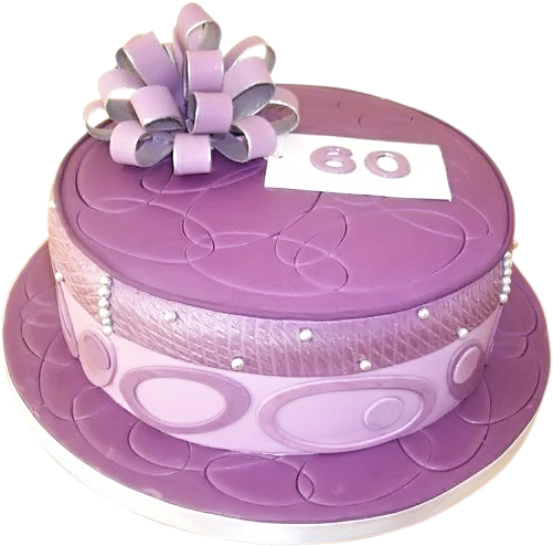 Purple Cake With Ribbon - New Birthday Purple Cake (500x500), Png Download