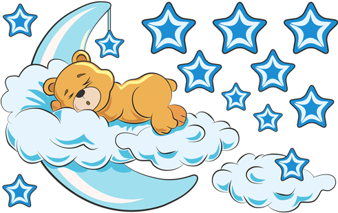 Vinilo Decorativo De Un Oso En Las Nubes Teleadhesivo - Oso En Una Nube (490x490), Png Download