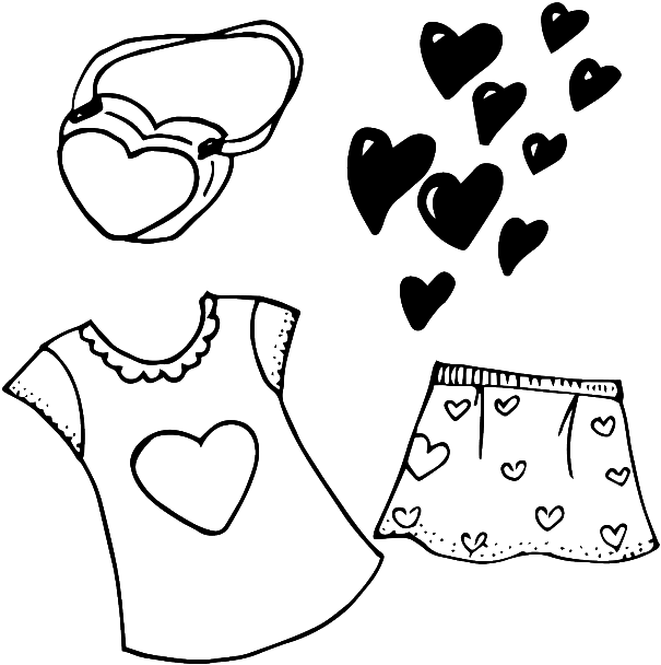 Blanco Y Negro Dibujado A Mano Ropa Amor Vectores - Euclidean Vector (1024x1024), Png Download