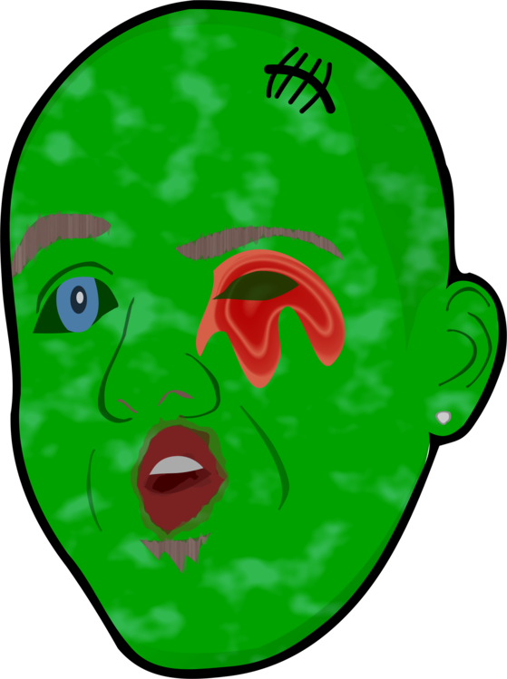Cartoon Zombie Remix Leaf Mouth - Remix (559x749), Png Download