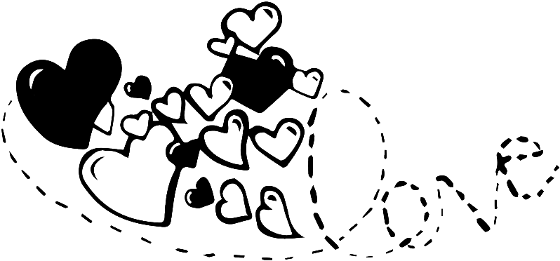 Blanco Y Negro Pintado A Mano En Forma De Corazon Amor - Euclidean Vector (1024x1024), Png Download