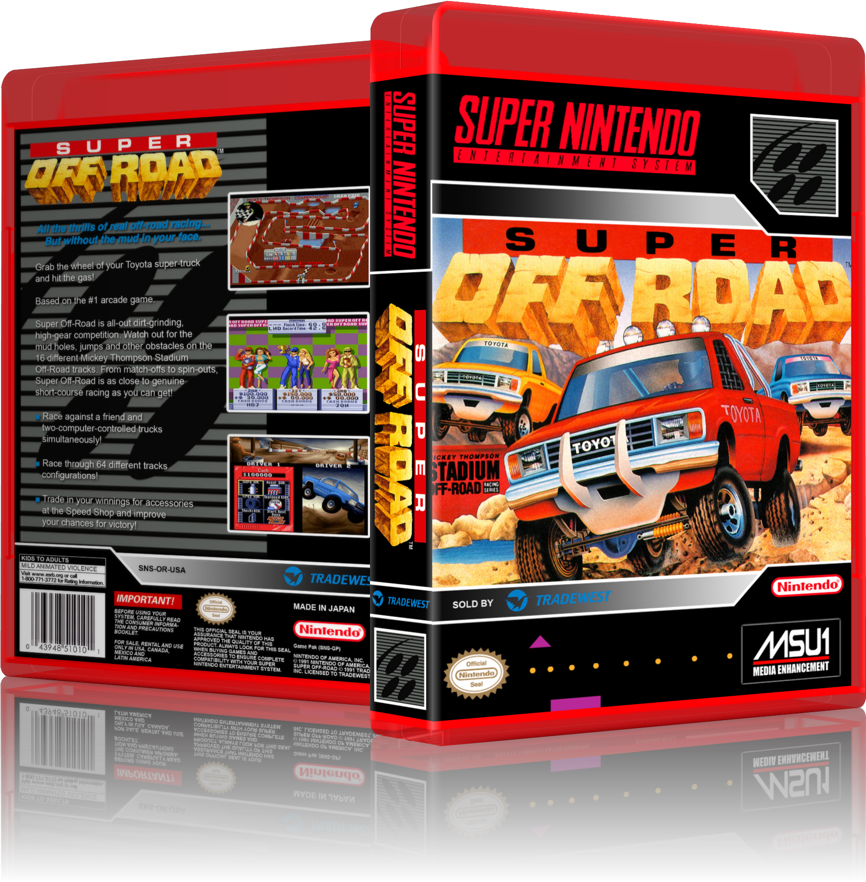 1705539815 3dbox Superoffroad - Super Off Road Super Nintendo Snes (1772x1788), Png Download