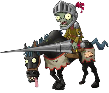 Hd Horseman Knight Zombie - Plants Vs Zombies Horse (406x333), Png Download