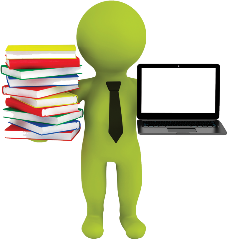 Persona Con Computadora Y Libro (940x940), Png Download