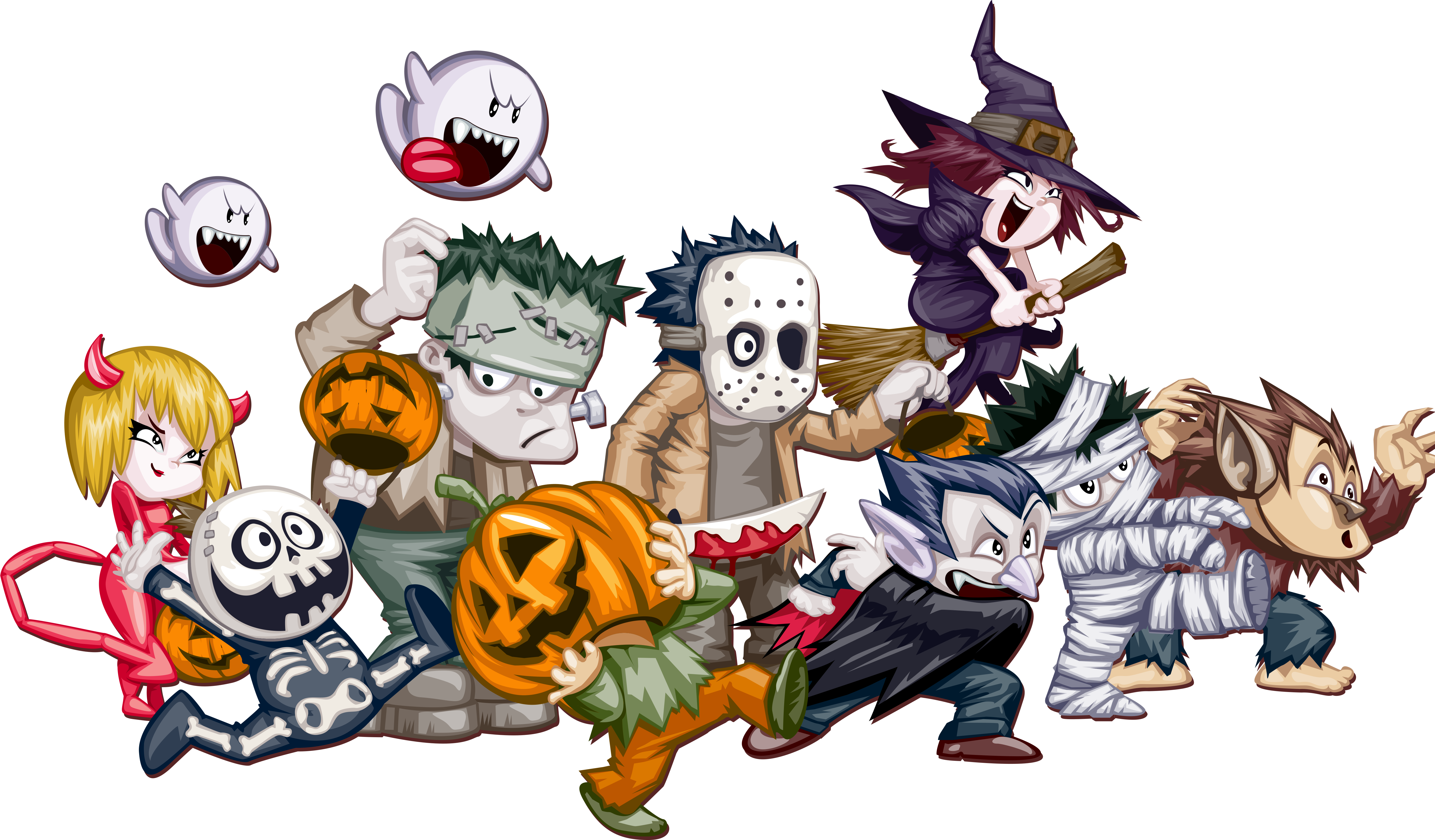 Cartoon Zombie Png Photo - Happy Halloween King Duvet (5650x4976), Png Download