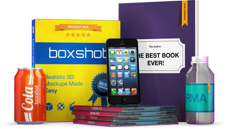 Realistic 3d Mockup Software For Boxes, Books, Stationery, - Boxshot 4 (780x445), Png Download