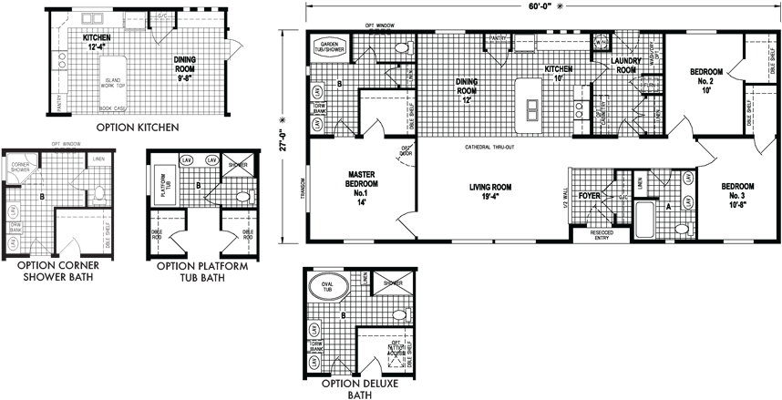3 Beds - Mobile Home (880x449), Png Download
