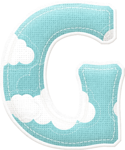 Alfabeto Celeste Con Nubes - Alffabeto Celeste Con Nubes Manualidades (417x500), Png Download