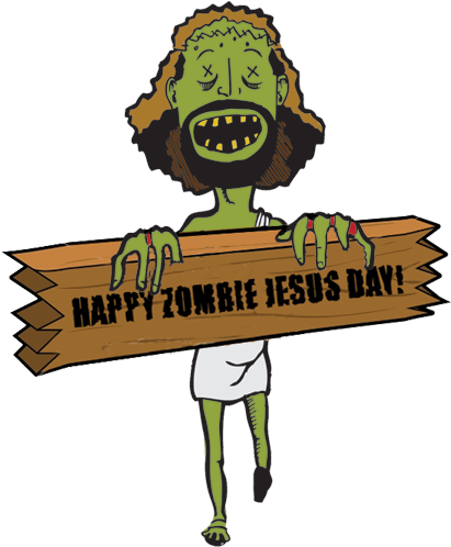 Zombie Jesus Day2 - Happy National Zombie Day (428x514), Png Download