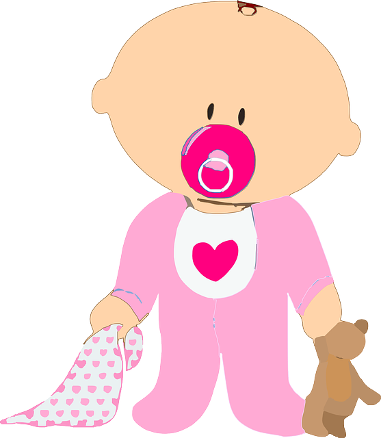 Bebes Desenhos Png - Baby With Pacifier Clipart (557x640), Png Download