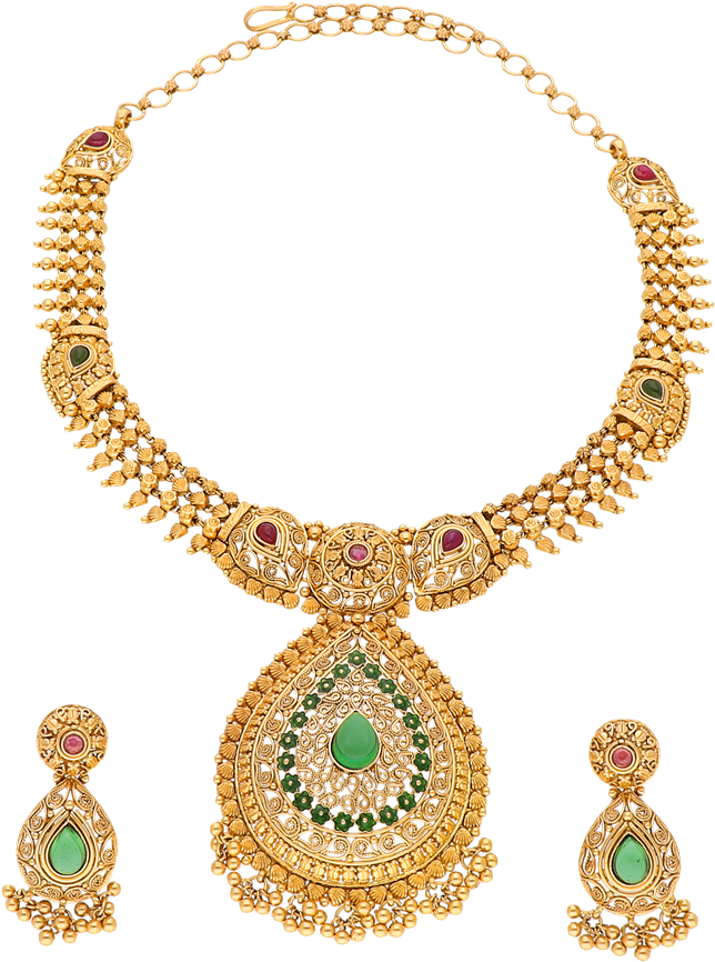 Calcutta Necklace Set Wt - Necklace (869x1024), Png Download