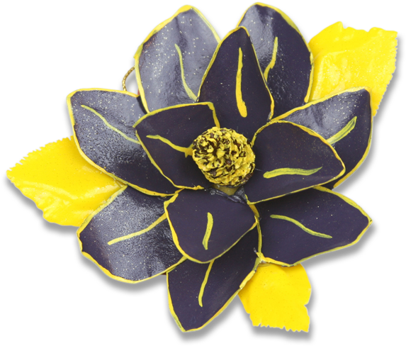Picture Of Purple And Gold Magnolia Flower Ornament - New Orleans Magnolia Flower (720x720), Png Download