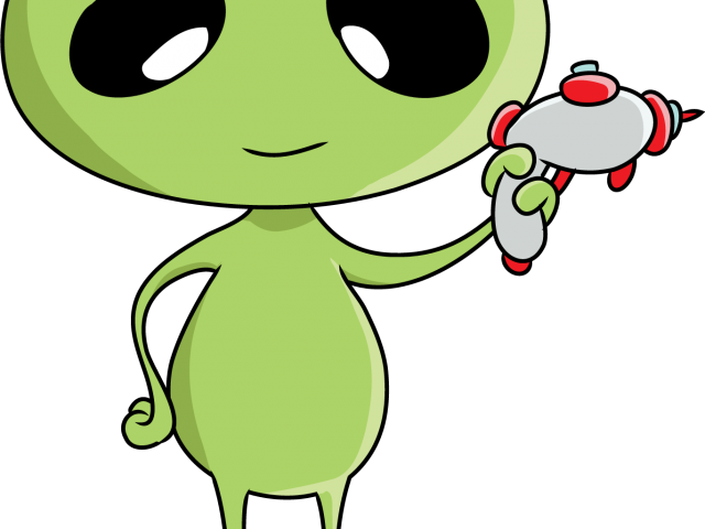 Stock Aliens Clipart Friendly - Cartoon Alien In Space (640x480), Png Download