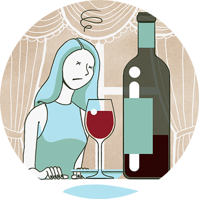 La Botella Con La Dosis Perfecta - Mujer Bebiendo Alcohol Dibujo (400x400), Png Download