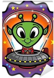 Cute Alien In Ufo (400x400), Png Download