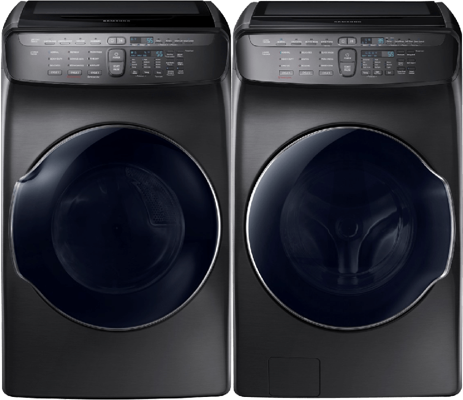 Samsung Front Load Laundry Pair Black Stainless Steel - Samsung Appliances 7.5 Cu Ft Flexdry Gas Dryer (1280x1280), Png Download