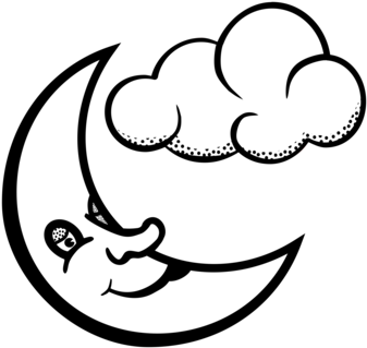 Line Art Moon Cartoon Drawing Computer Icons - Line Art Of Moon (358x340), Png Download