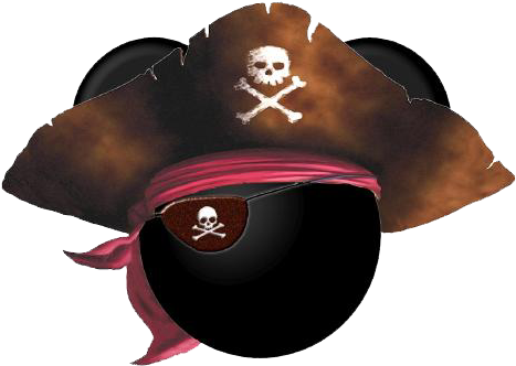 Mickey Mouse Icon Clipart - Pirate Mickey Mouse Head (480x352), Png Download