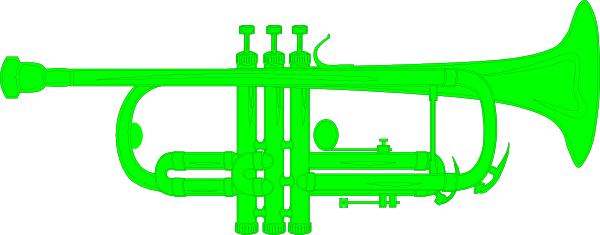 Trumpet Green Clip Art - Trumpet Vector (600x235), Png Download