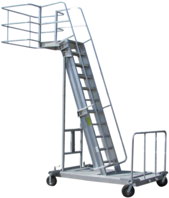 Climbing Aluminum Tiltable Tower Ladder - Aluminium Ladders Manufacturers In Delhi (500x416), Png Download