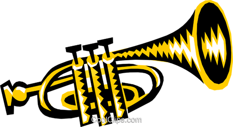 Trumpet Royalty Free Vector Clip Art Illustration - Trumpet Clipart (480x262), Png Download