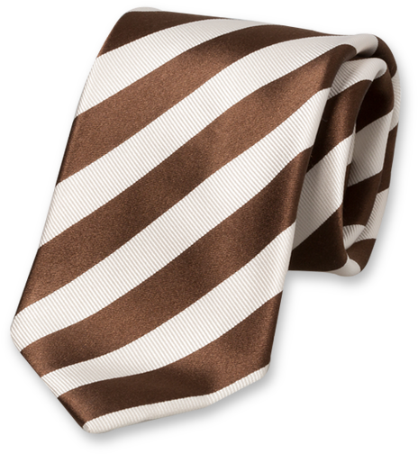 Brown/white Striped Tie - Brown And White Striped Tie (524x524), Png Download