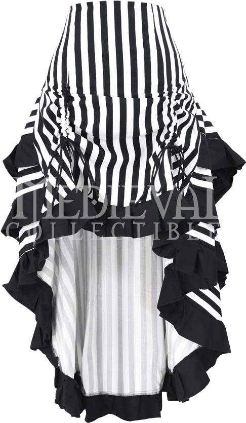Layered Black And White Striped Steampunk Skirt - Product (850x850), Png Download