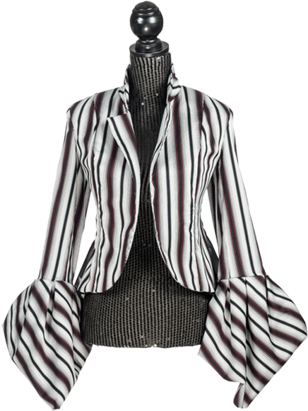 Black,red And White Stripe Jacket - Jacket (607x842), Png Download