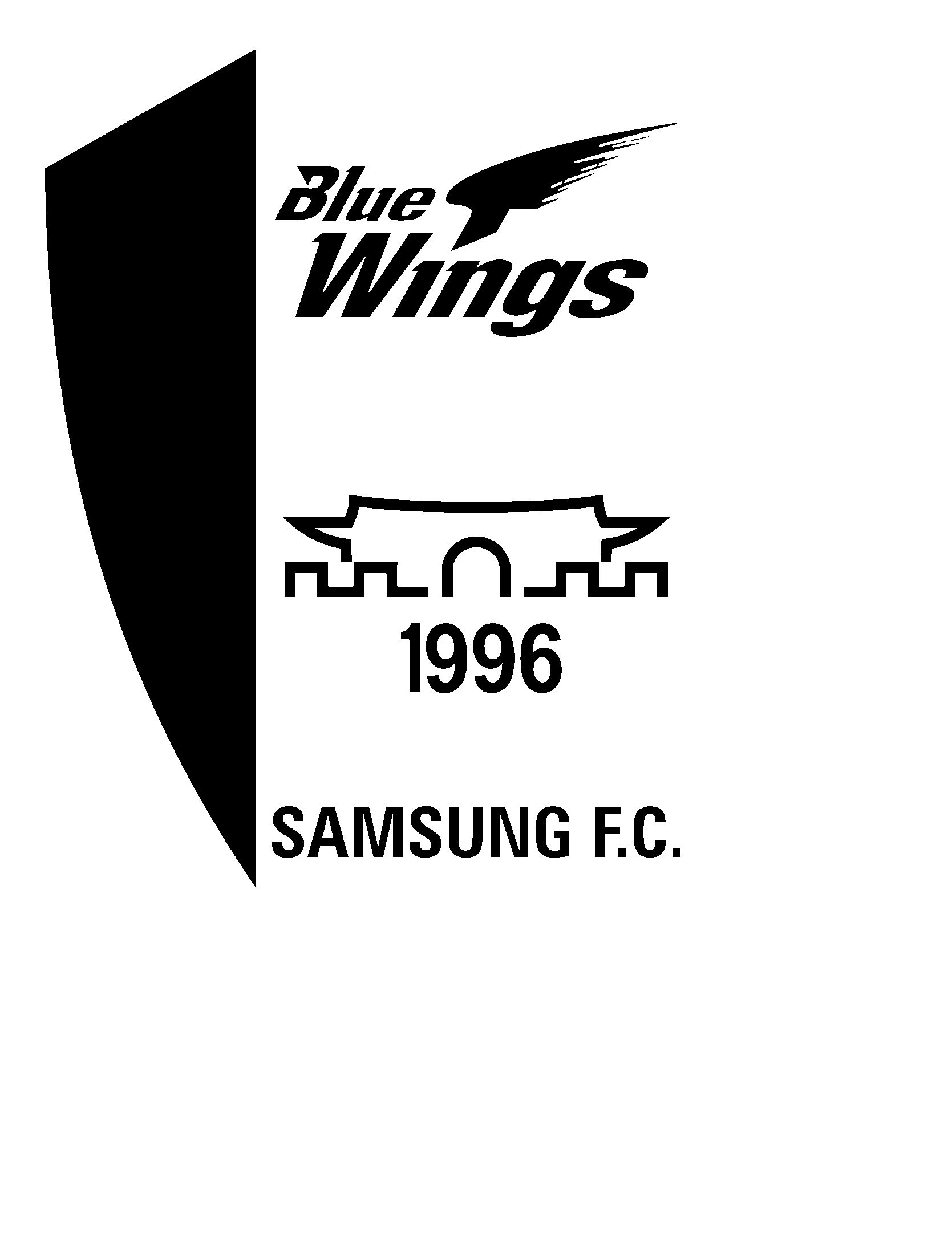 Blue Wings 7820 Logo Black And White - Suwon Samsung Bluewings Logo (2400x2400), Png Download