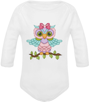 Little Girl Owl Sitting On A Branch With Wings Spread - Not Me Girl Owl 15" Laptop Sleeve (500x500), Png Download