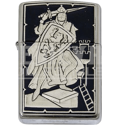 Damascene Knight Zippo Lighter By Marto - Zippo (500x500), Png Download
