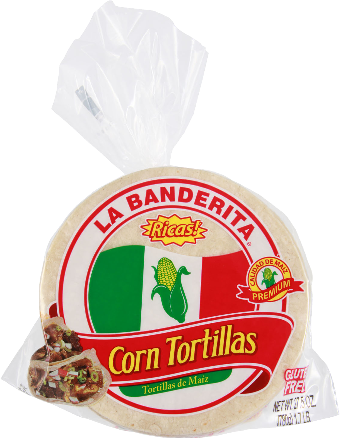 White Corn Tortillas - La Banderita Corn Tortillas (1200x1500), Png Download