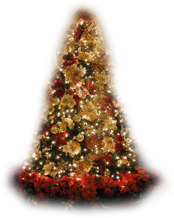 Graphics Christmas Trees - Christmas Tree Red And Gold Theme (586x733), Png Download