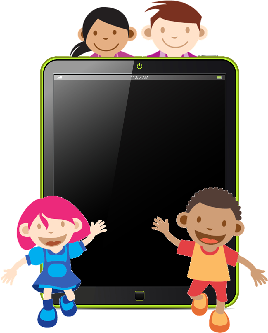Tablet Clipart Ipad School - Ipad Children Clipart (950x1195), Png Download