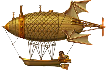 Steam Airship (447x297), Png Download