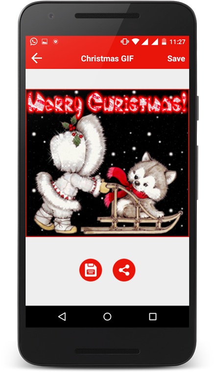 Christmas Gif For Android - Merry Christmas (525x900), Png Download