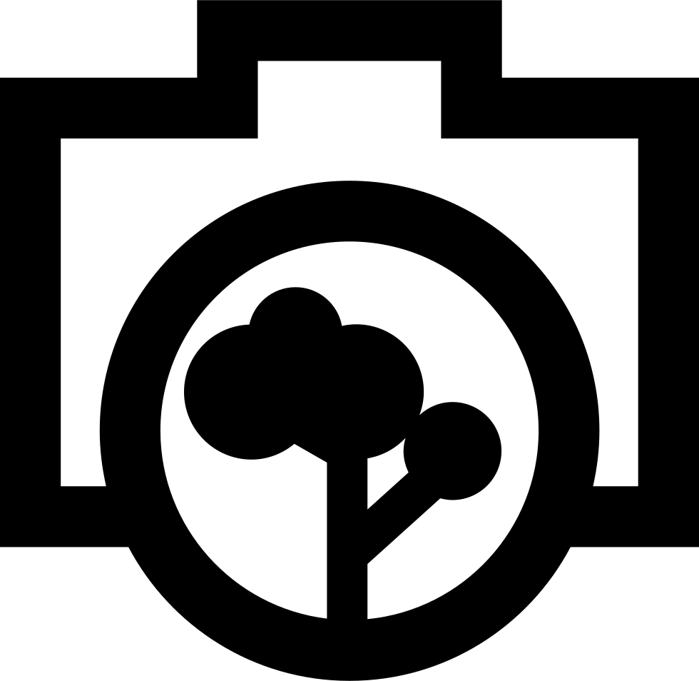 Photo Camera Outline With A Tree Objective Comments - Camera (980x954), Png Download