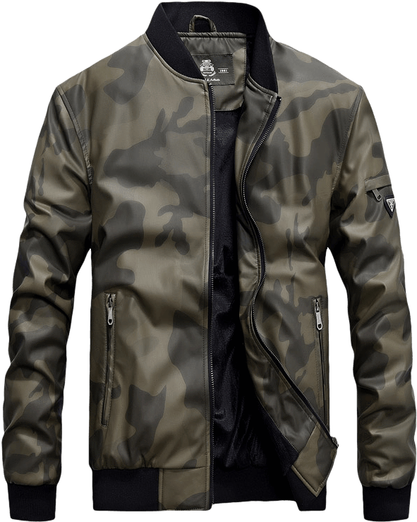 The Jackal - Echelonstealth - Green With Leather Sleeves Jacket For Men (739x739), Png Download