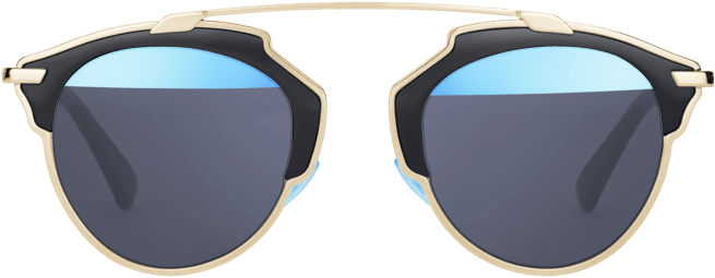 Dior So Real Patilla Negra/ Marco Dorado/cristal Negro - Shadow (750x500), Png Download